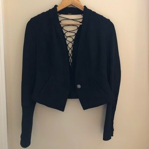 Free People cropped faux suede jacket